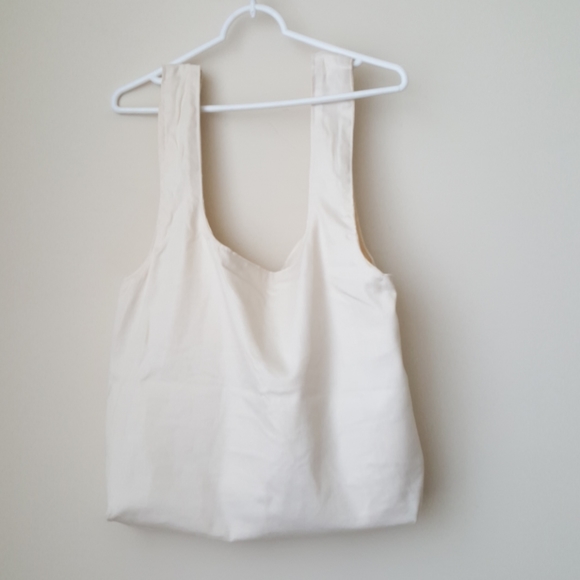 Reversible Floral Cotton Ecru Ivory Tote Bag Wedding Bridal Shower - Picture 5 of 7